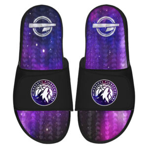 Men's ISlide  Black Minnesota Timberwolves Galaxy Gel Slide Sandals