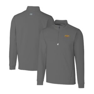 Men's Cutter & Buck Gray Pittsburgh Pirates City Connect Big & Tall Traverse Stretch DryTec Quarter-Zip Pullover Top