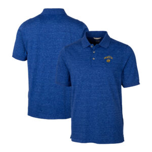 Men's Cutter & Buck Blue Seattle Mariners City Connect Big & Tall Advantage Tri-Blend Space Dye Throwback Polo