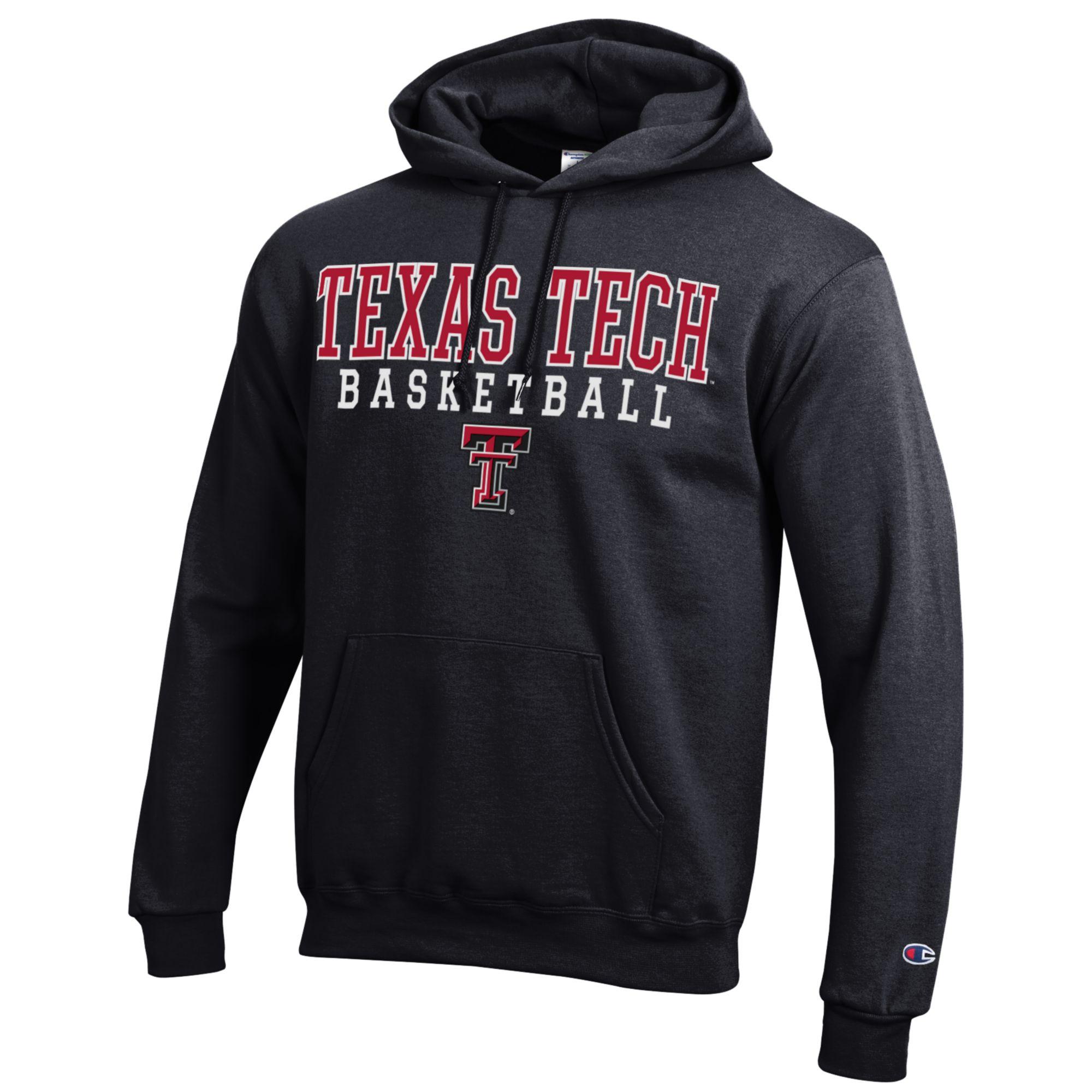 Men's Champion Black Texas Tech Red Raiders Basketball Stack Pullover Hoodie - Image 7