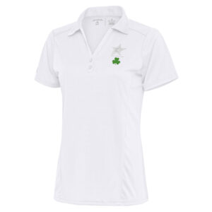 Women's Antigua  White Dallas Stars Shamrock Tribute Polo