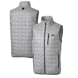 Men's Cutter & Buck Gray Vanderbilt Commodores Rainier PrimaLoft Big & Tall Eco Insulated Full-Zip Puffer Vest