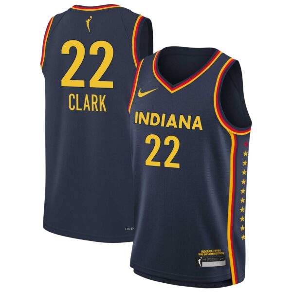 Youth Nike Caitlin Clark Navy Indiana Fever 2024 WNBA Draft Explorer Edition Victory Player Jersey - Image 6