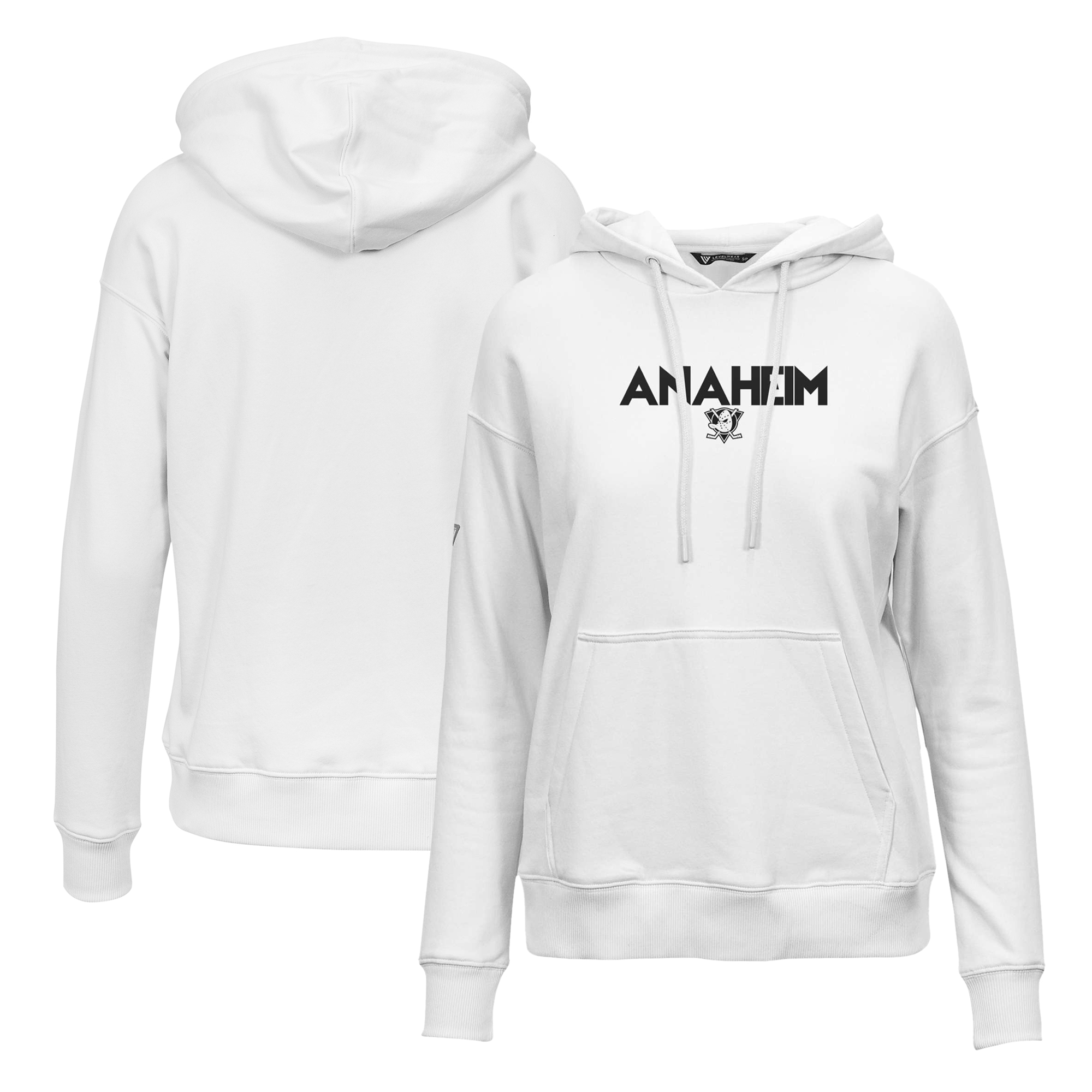 Women's Levelwear White Anaheim Ducks Adorn City Capsule Pullover Hoodie