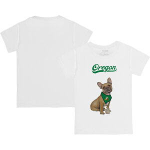 Toddler Tiny Turnip White Oregon Ducks French Bulldog  T-Shirt