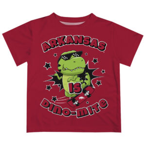 Infant Vive La Fete Cardinal Arkansas Razorbacks Dino-Mite T-Shirt