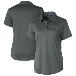 Women's Cutter & Buck Gray Colorado Rockies  DryTec Prospect Textured Stretch Polo
