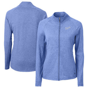 Women's Cutter & Buck  Blue Kansas City Royals Throwback Adapt Eco Knit Hybrid Recycled Full-Zip Jacket