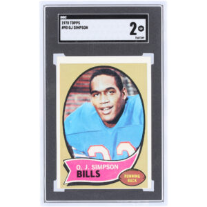 O.J. Simpson Buffalo Bills 1970 Topps #90 SGC Authenticated 2 Rookie Card