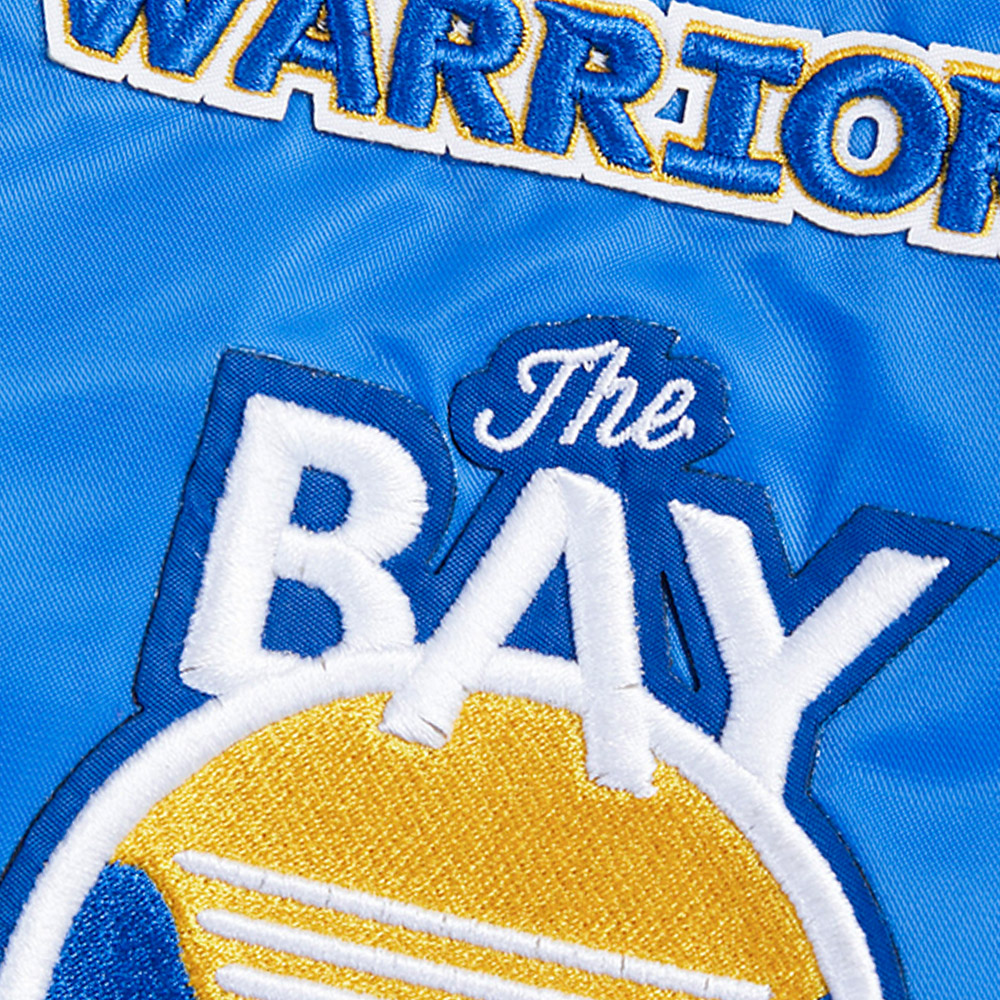 Men's Pro Standard Royal Golden State Warriors Retro Classic Satin Full-Snap Jacket - Image 6