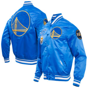 Men's Pro Standard Royal Golden State Warriors  Retro Classic Satin Full-Snap Jacket