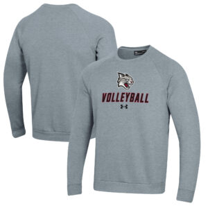 Men's Under Armour Gray Davidson Wildcats Volleyball Rival Fleece Raglan Pullover Sweatshirt