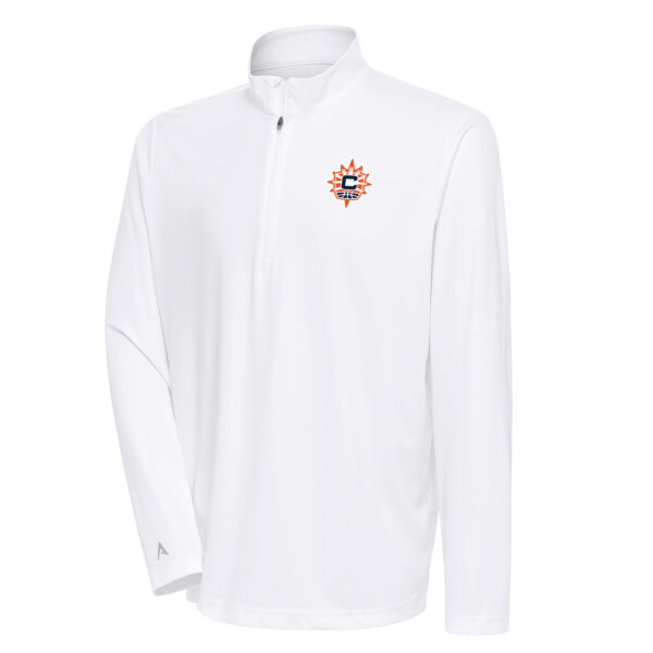 Men's Antigua White Connecticut Sun Tribute Quarter-Zip Jacket