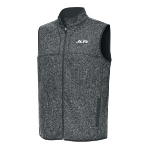 Men's Antigua  Heather Charcoal New York Jets Fortune Full-Zip Vest