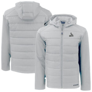 Men's Cutter & Buck Gray St. Louis Cardinals Evoke Hybrid Eco Softshell Recycled Full-Zip Hoodie Jacket
