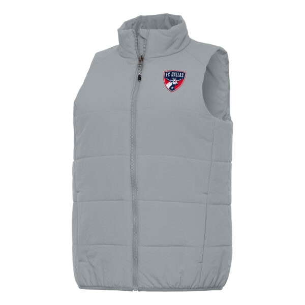 Women's Antigua Gray FC Dallas Experience Full-Zip Vest