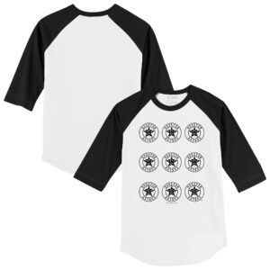 Youth Tiny Turnip  White/Black Houston Astros Logo Grid Raglan 3/4-Sleeve T-Shirt