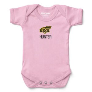 Newborn & Infant Chad & Jake  Pink Wichita State Shockers Personalized Team Logo Bodysuit