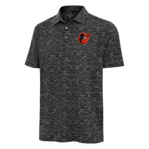 Men's Antigua Heather Black Baltimore Orioles Static Polo