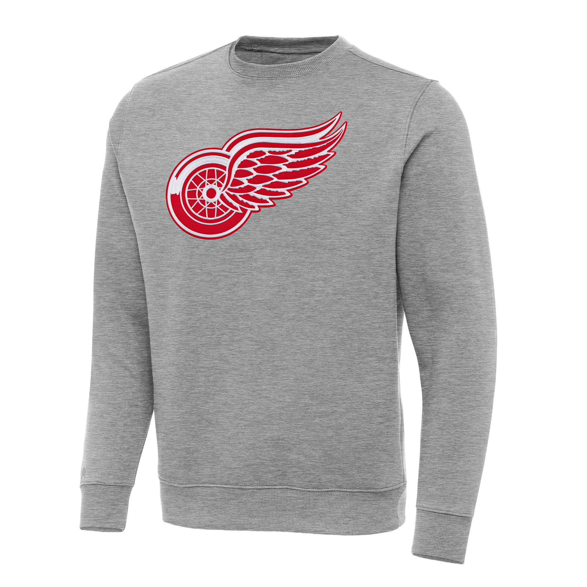 Men's Antigua Heather Gray Detroit Red Wings Big & Tall Victory Crewneck Pullover Sweatshirt