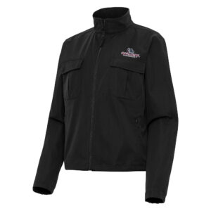 Women's Antigua  Black Gonzaga Bulldogs Even Par Full-Zip Jacket