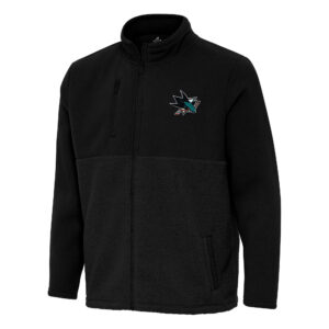 Men's Antigua Black San Jose Sharks Daily Fused Full-Zip Jacket