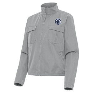 Women's Antigua  Gray LA Clippers Even Par Full-Zip Jacket