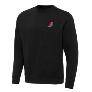 Men's Antigua Black Portland Trail Blazers Big & Tall Victory Crew Neck Pullover Sweatshirt