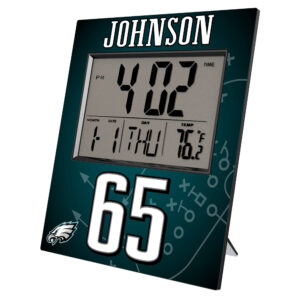 Keyscaper Lane Johnson Philadelphia Eagles Digital Desk & Wall Clock