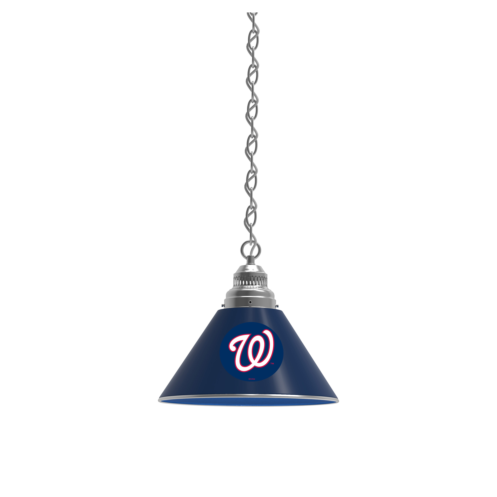 Washington Nationals Single Shade Pendant Billiard Light with Chrome Fixture