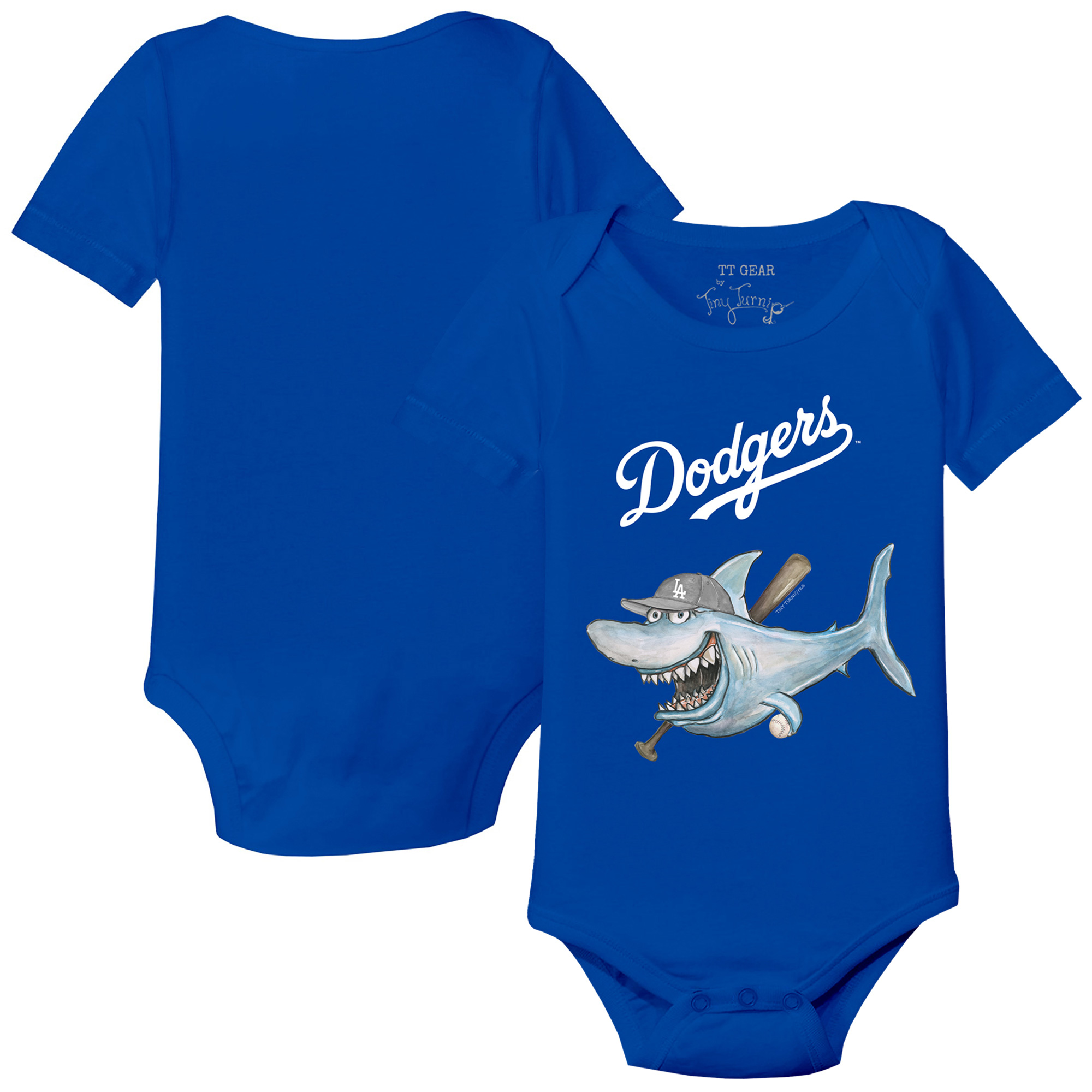Infant Tiny Turnip Royal Los Angeles Dodgers Shark Bodysuit