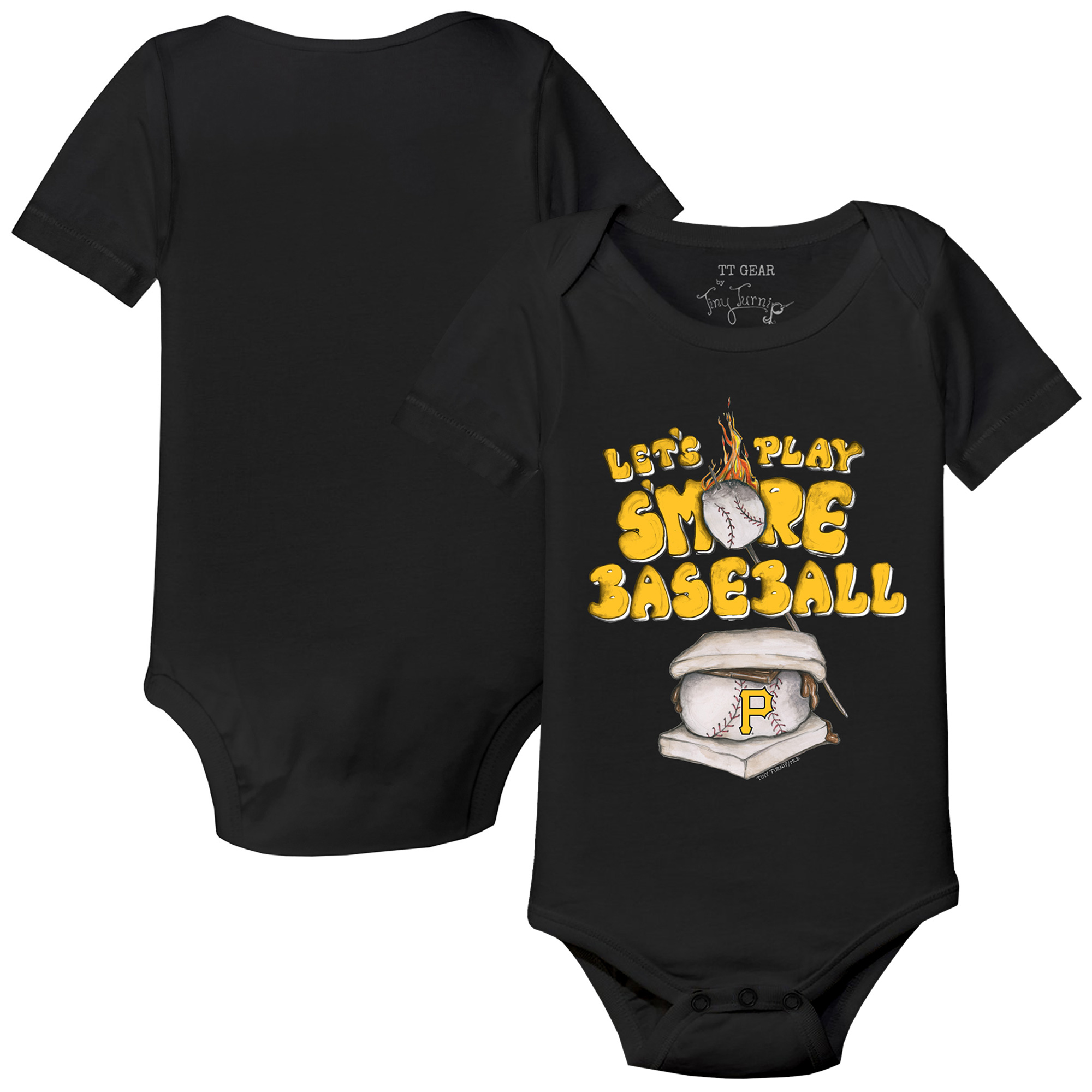 Infant Tiny Turnip Black Pittsburgh Pirates Smores Bodysuit