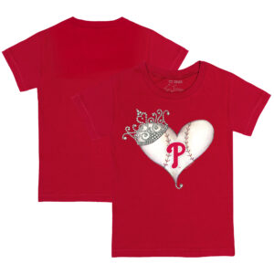 Toddler Tiny Turnip Red Philadelphia Phillies Tiara Heart T-Shirt