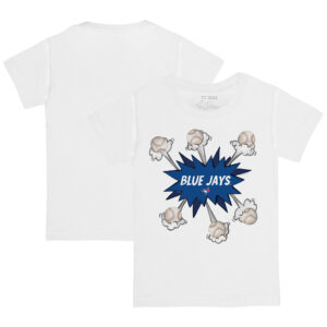 Youth Tiny Turnip White Toronto Blue Jays Baseball Pow T-Shirt
