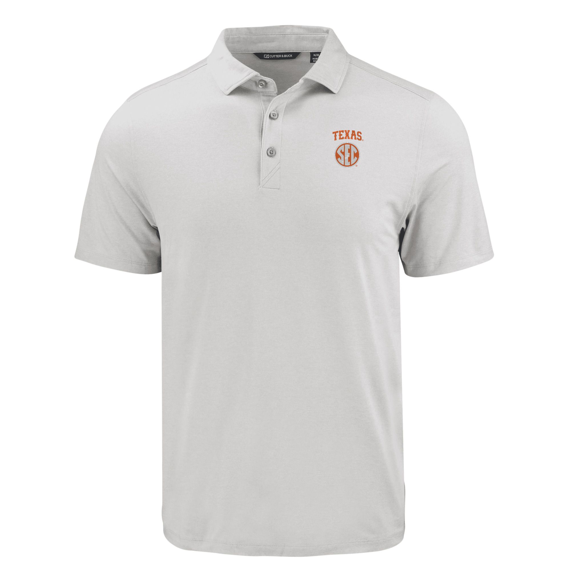 Men's Cutter & Buck Gray Texas Longhorns SEC Coastline Epic Comfort Eco Recycled Polo - Image 6