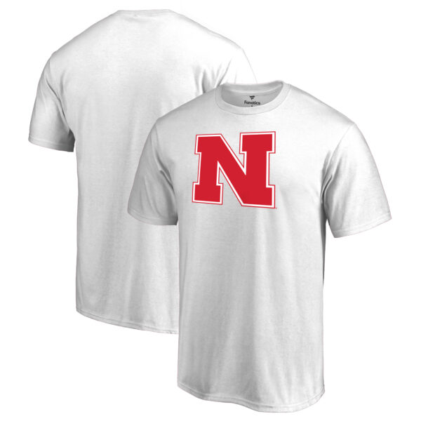 Men's White Nebraska Huskers Primary Team Logo T-Shirt - Image 5