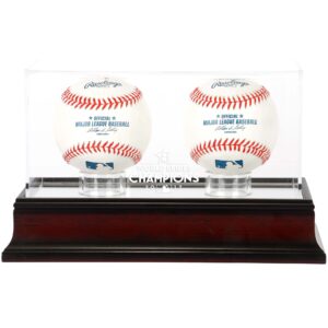 MOU ASTROS MAHOG WS17 CHAMPS 2-BASEBALL DISPLAY CASE COLCAS