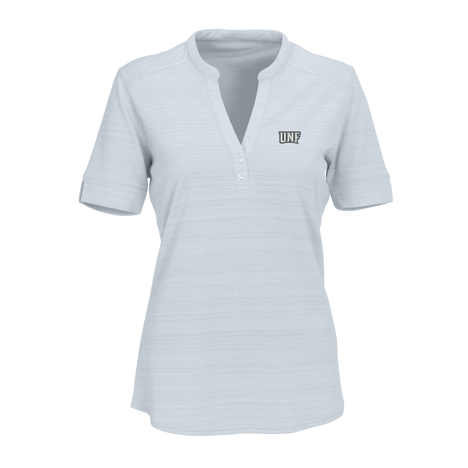 Women's Silver UNF Ospreys Strata Textured Henley Shirt