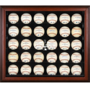 Boston Red Sox 2018 MLB World Series Champions Mahogany Framed Logo 30-Baseball Display Case