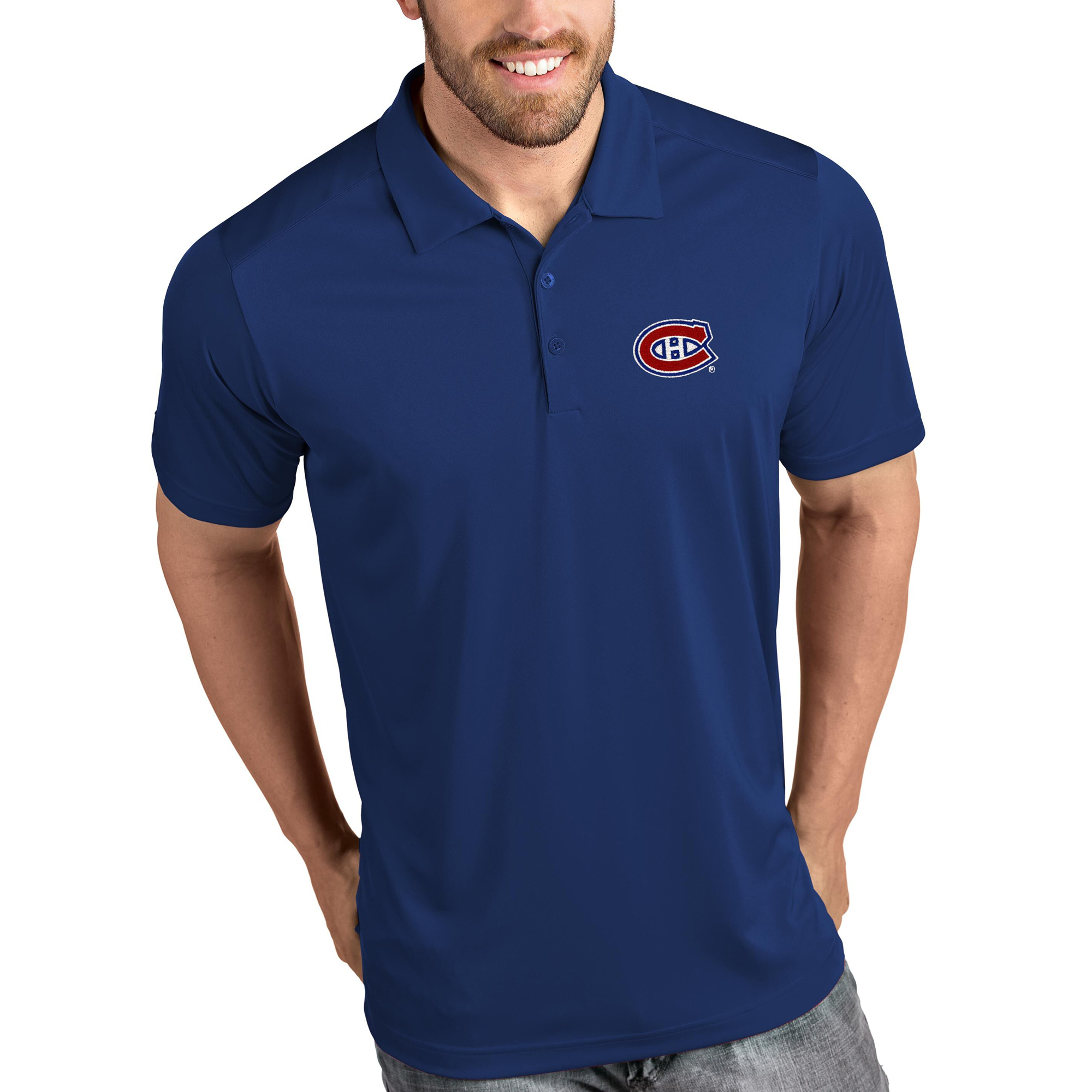 Men's Antigua Royal Montreal Canadiens Tribute Polo