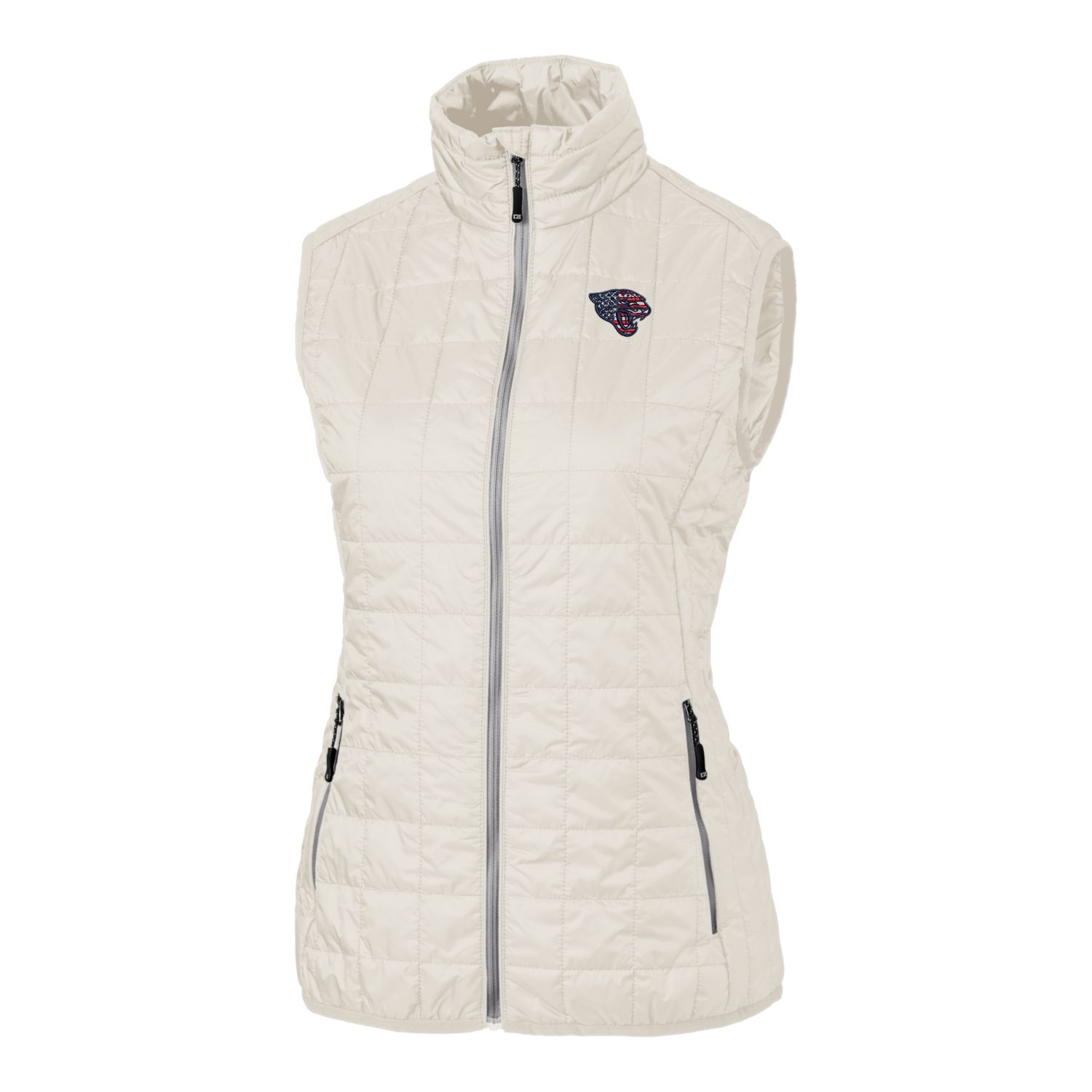 Women's Cutter & Buck White Jacksonville Jaguars Americana Rainier Full-Zip Vest
