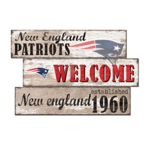 New England Patriots 24" 3-Plank Welcome Sign