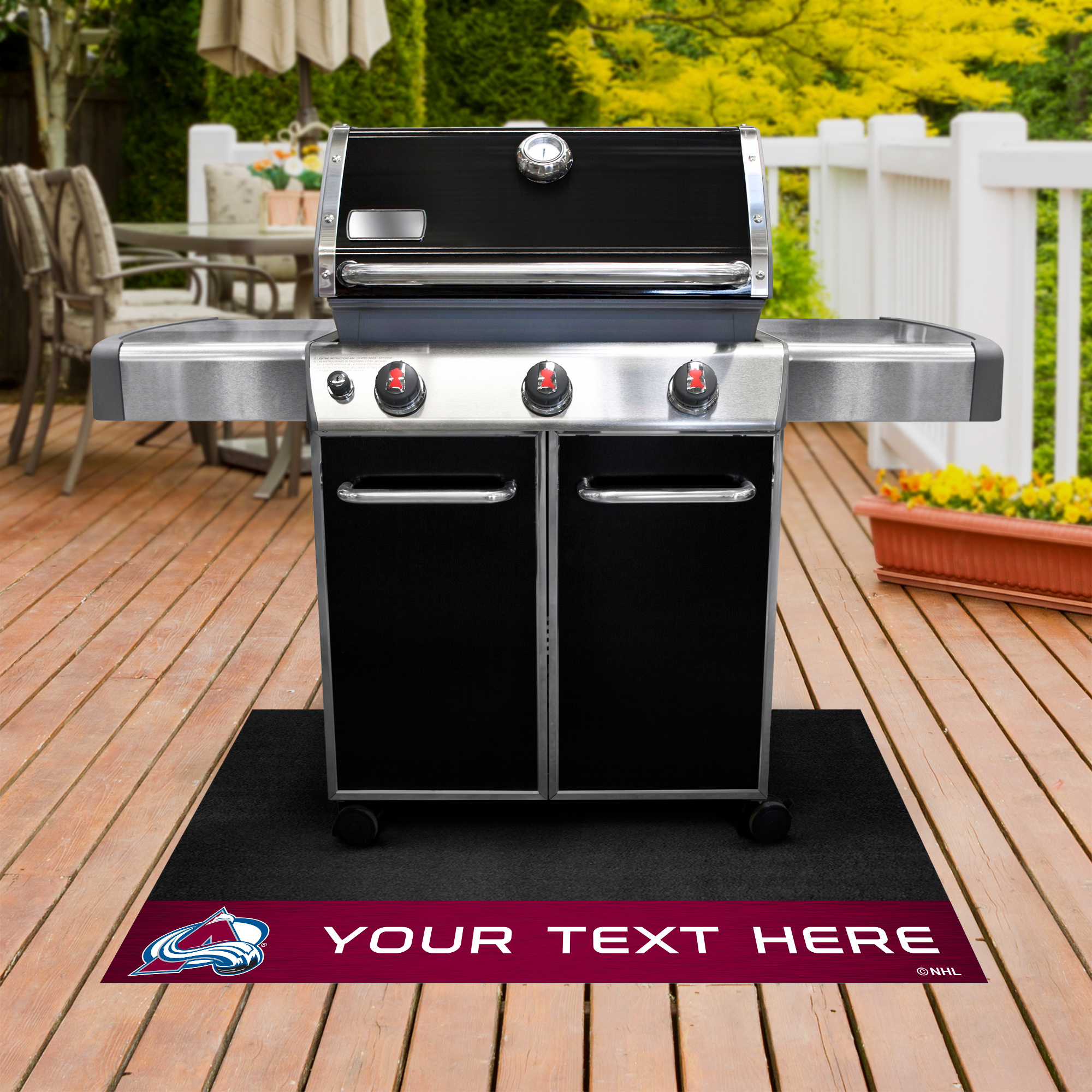 Colorado Avalanche 26'' x 42'' Personalized Vinyl Grill Mat - Image 5