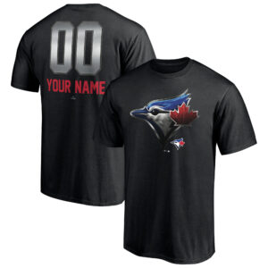 Men's Black Toronto Blue Jays Personalized Any Name & Number Midnight Mascot T-Shirt