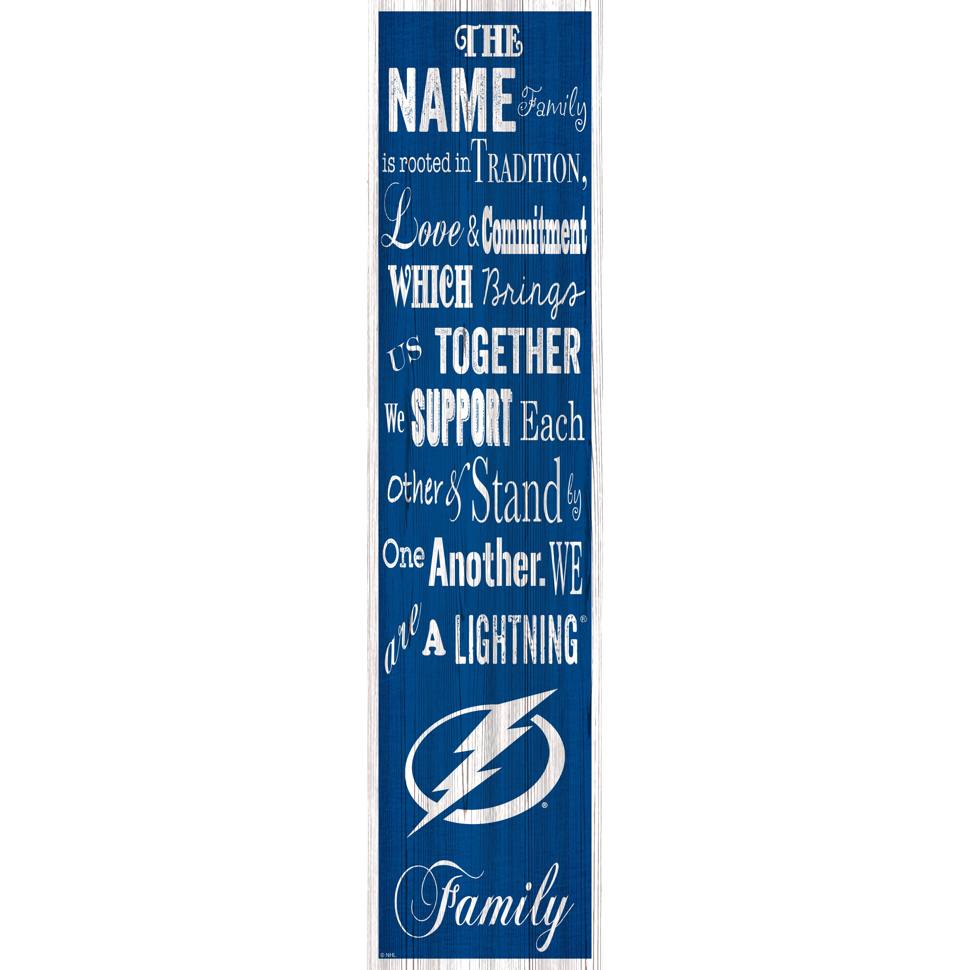 Tampa Bay Lightning 6'' x 24'' Personalized Family Banner Sign