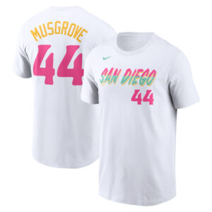 Men's Nike Joe Musgrove White San Diego Padres City Connect Name & Number T-Shirt