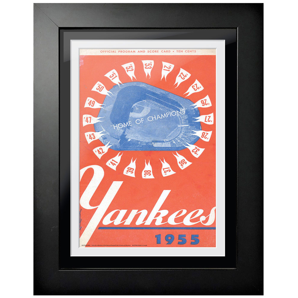 New York Yankees 1955 World Series Vintage 12'' x 16'' Framed Program Cover