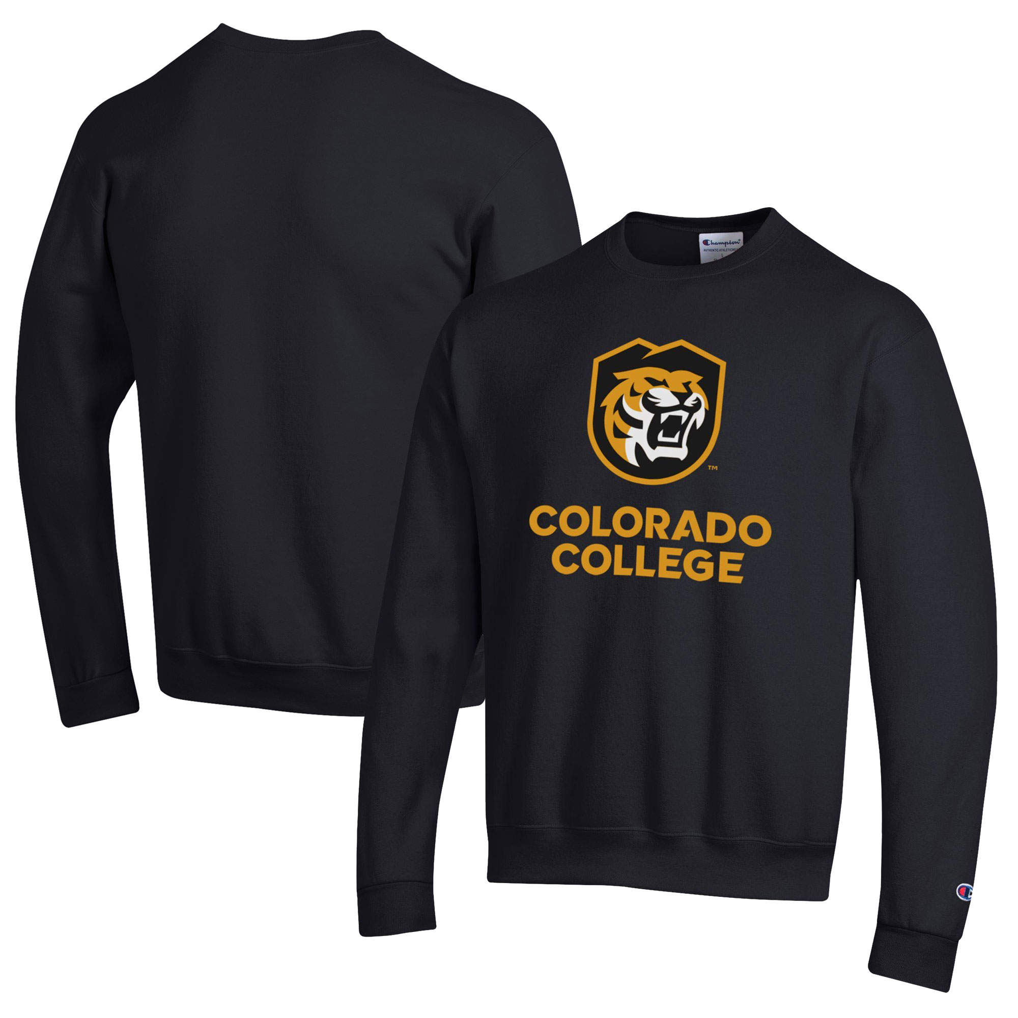 Men's Champion Black Colorado College Tigers Eco Powerblend Crewneck Sweatshirt - Image 5