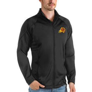 Men's Antigua Black Phoenix Suns Links Full-Zip Golf Jacket