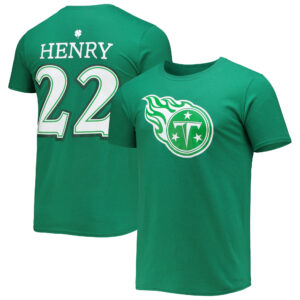Men's Fanatics Derrick Henry Green Tennessee Titans St. Patrick's Day Icon Player T-Shirt